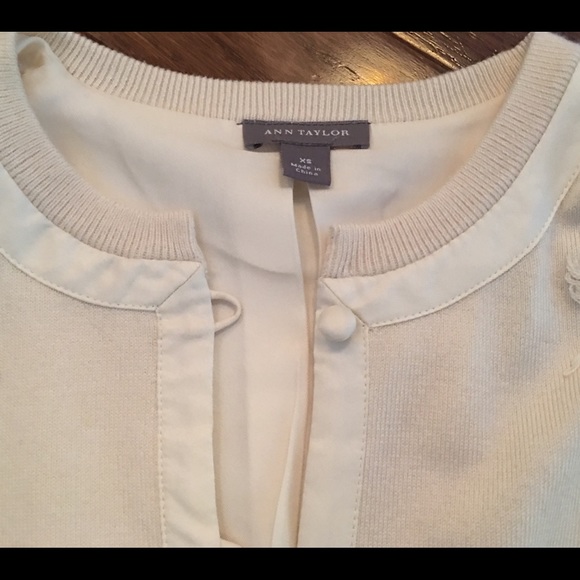 Ann Taylor dressy cream 3/4 sleeved sweater - Picture 2 of 3